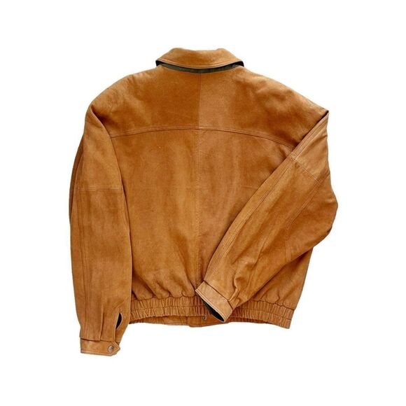 RARE VINTAGE ROBERT COMSTOCK Cognac Suede Leather Oversized Jacket - Picture 2 of 6
